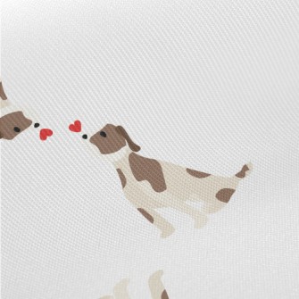 Two Puppies Fall In Love Twill