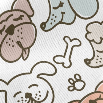 Funny Hand Drawn Puppy Standard Corduroy