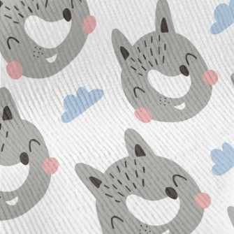 Cute And Friendly Gray Wolf Standard Corduroy