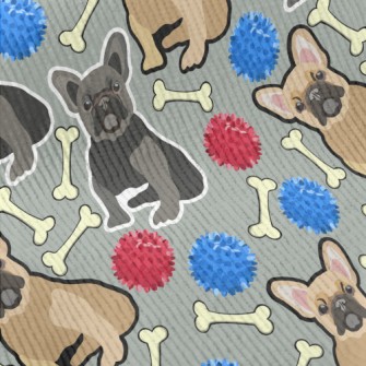 Hand Drawn Two Color Bulldog Standard Corduroy