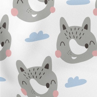 Cute And Friendly Gray Wolf Stretch Ponte
