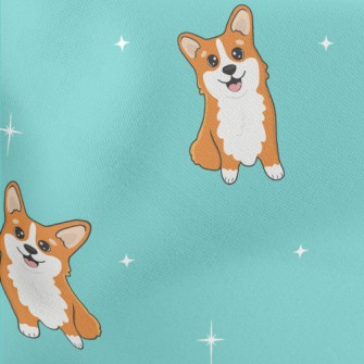 Cartoon Corgi Stretch Ponte