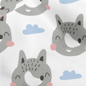 Cute And Friendly Gray Wolf Micro Fleece