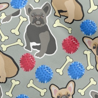 Hand Drawn Two Color Bulldog Micro Fleece