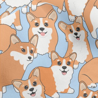 Cute Cartoon Corgi Micro Fleece