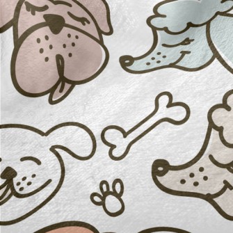 Funny Hand Drawn Puppy Minky