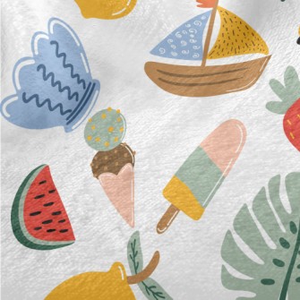 Summer Travel Elements Minky
