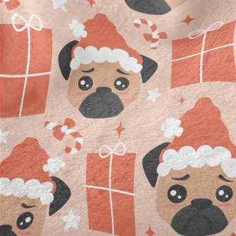 Sad Christmas Pug Minky