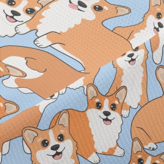 Cute Cartoon Corgi Piqué