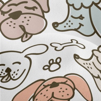 Funny Hand Drawn Puppy Lightweight Performance Linen