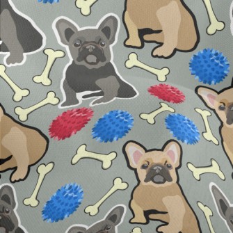 Hand Drawn Two Color Bulldog Lightweight Performance Linen