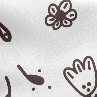 Cute Flower Graffiti Jersey Backed Fleece