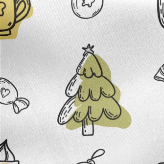 Christmas Tree And Milk Wine Jersey Backed Fleece