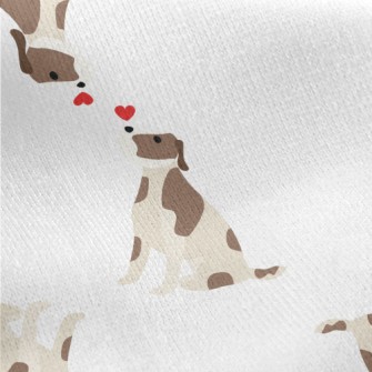 Two Puppies Fall In Love Jersey Backed Fleece