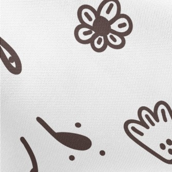 Cute Flower Graffiti Pongee
