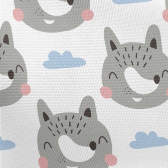 Cute And Friendly Gray Wolf Pongee
