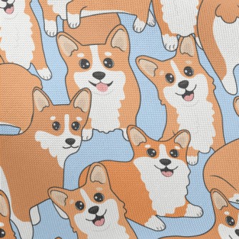 Cute Cartoon Corgi Pongee