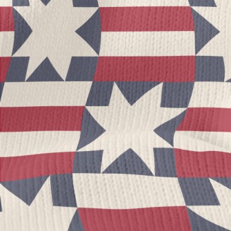 American Flag Themed Pattern Stretch Jersey
