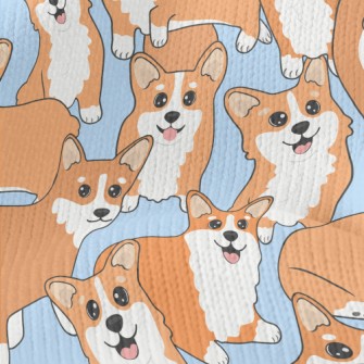Cute Cartoon Corgi Stretch Jersey