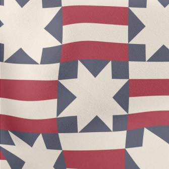 American Flag Themed Pattern Lightweight Cotton Poplin