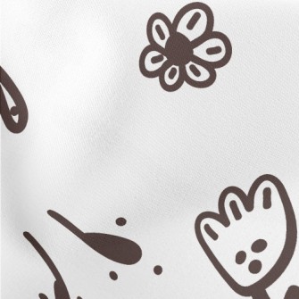 Cute Flower Graffiti Lightweight Cotton Poplin