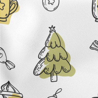 Christmas Tree And Milk Wine Lightweight Cotton Poplin