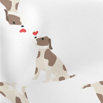 Two Puppies Fall In Love Lightweight Cotton Poplin