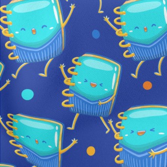 Lively Blue Notebook Lightweight Cotton Poplin