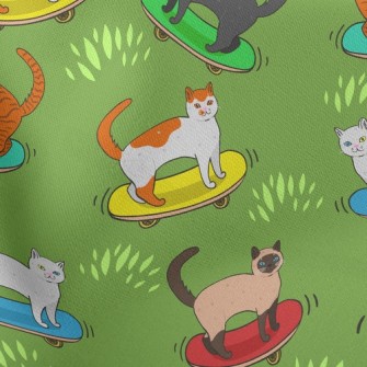 Handsome Skateboarding Cat Stretch Ponte