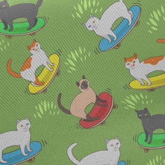 Handsome Skateboarding Cat Twill