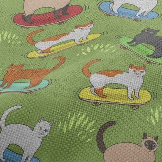 Handsome Skateboarding Cat Performance Linen