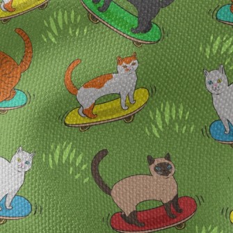 Handsome Skateboarding Cat Waterproof Canvas