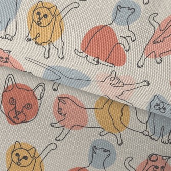 Colorful Color Block Line Cat Waterproof Oxford