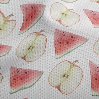 Sliced Apple Watermelon Athletic Mesh Flat Back