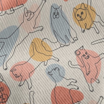 Colorful Color Block Line Cat Standard Corduroy