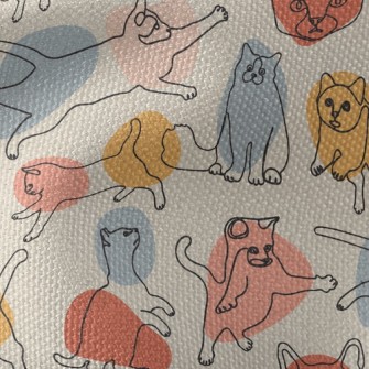 Colorful Color Block Line Cat Waterproof Canvas