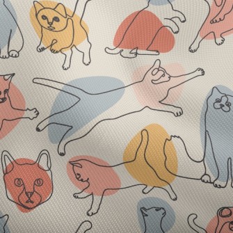 Colorful Color Block Line Cat Dobby