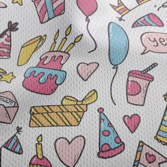 Happy Birthday Party Athletic Mesh Flat Back