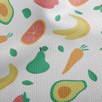 Grapefruit Banana Fruits And V Athletic Mesh Flat Back