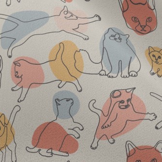 Colorful Color Block Line Cat Chiffon