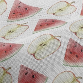 Sliced Apple Watermelon Performance Linen