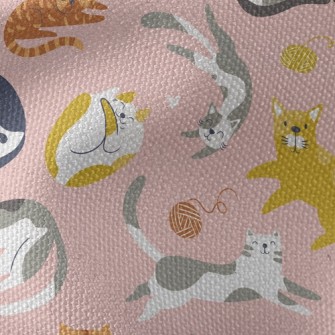 Kitten Chasing Yarn And Playin Waterproof Canvas