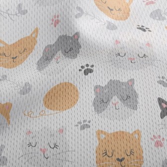 Cute Little Kitten With Eyes C Athletic Mesh Flat Back