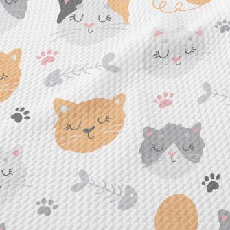 Cute Little Kitten With Eyes C Birdseye Piqué