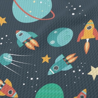 Rocket Travels The Universe Birdseye Piqué