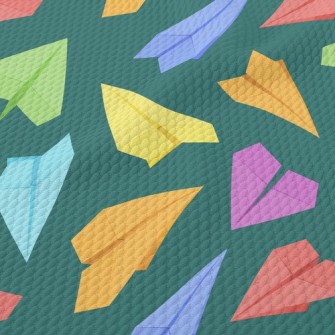 Colorful And Fun Paper Airplan Birdseye Piqué