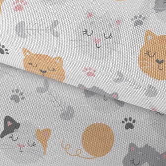 Cute Little Kitten With Eyes C Waterproof Oxford