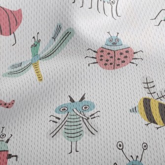 Collection Of Funny Insects Athletic Mesh Flat Back