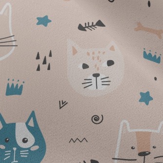 Playful Cat Fish Bones Chiffon