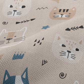 Playful Cat Fish Bones Performance Linen